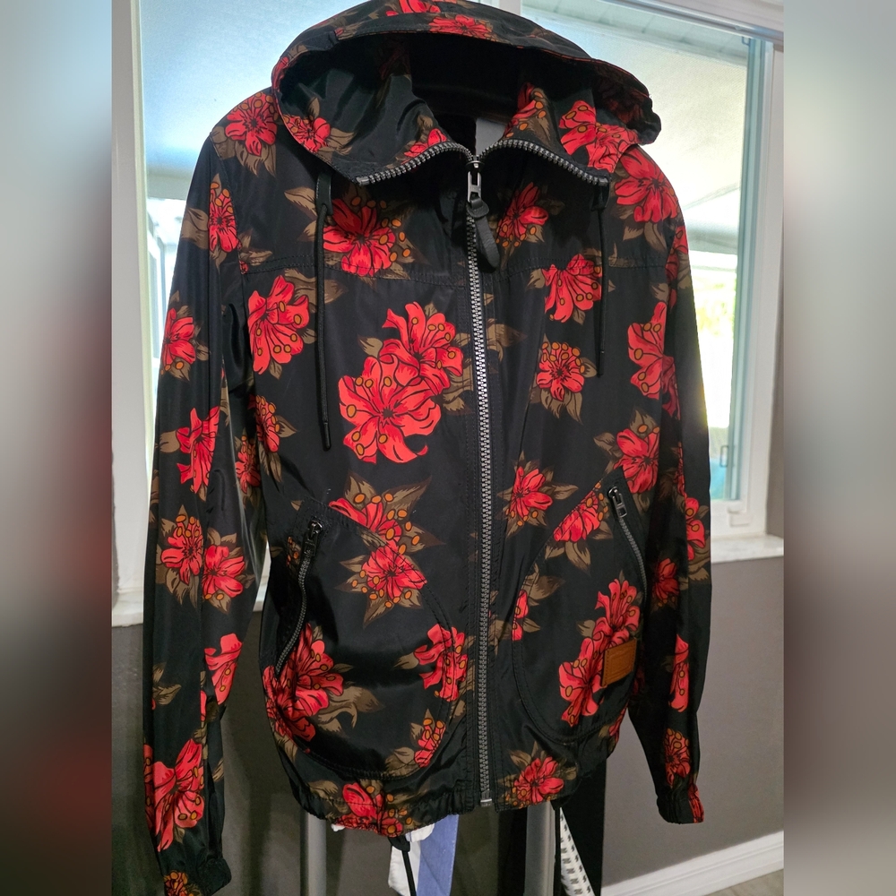 Coach Black and Red Floral Jacket